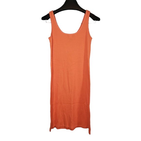 Moda International Ribbed Tank Top Dress Copper Sequin Beaded Sun Boho Beachy - Picture 3 of 4